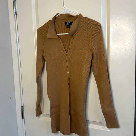 Anthropologie Button Up Collared Ribbed Top Size small - Picture 4 of 11